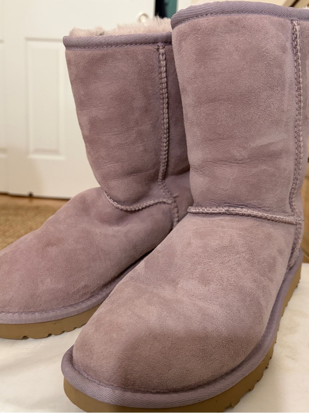 UGG Lavender Suede Shearling Boots- size 8